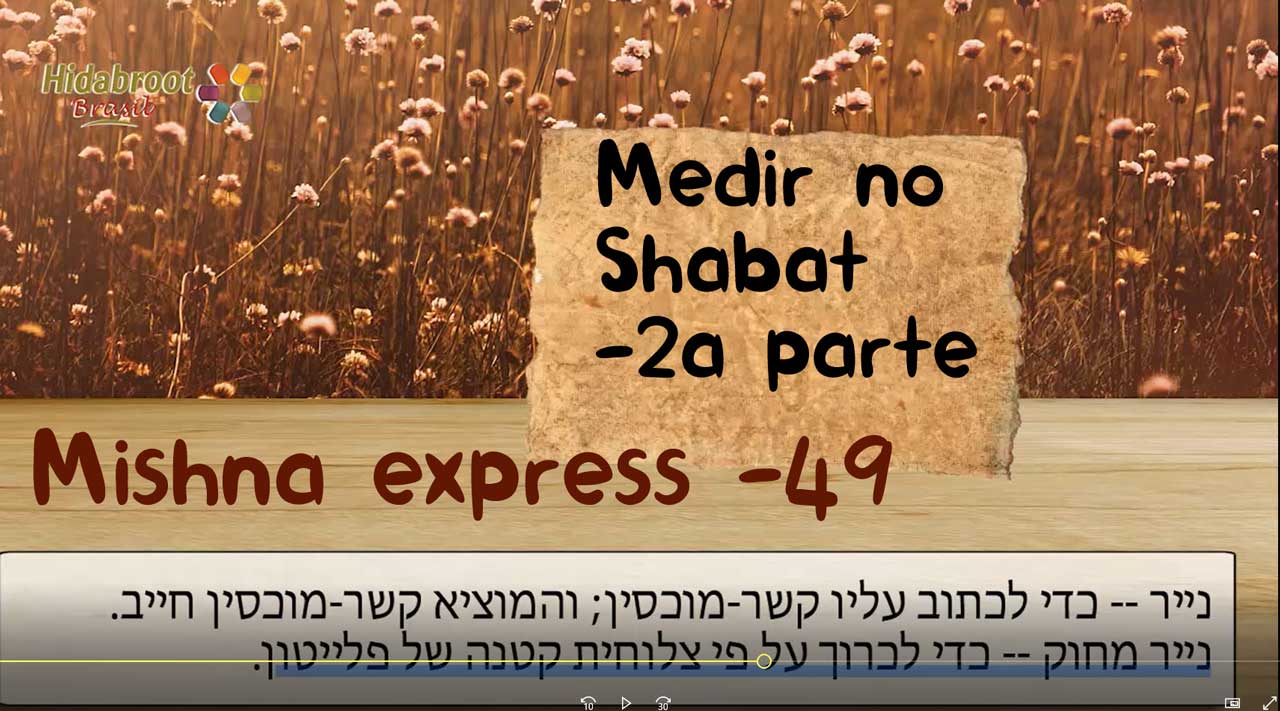 ​Mishna Express : ​Medidas proibidas No shabat - 2a parte